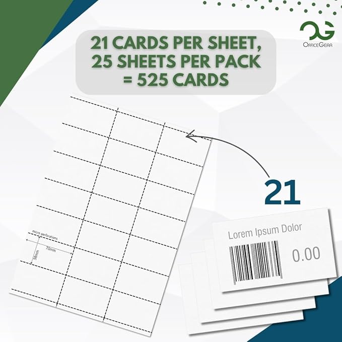 OfficeGear Shelf Edge Barcode Price Ticket Labels 21-up 38x70mm Custom - Image 3