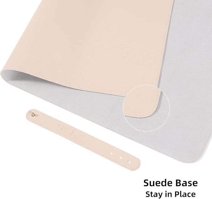 Wolaile Desk Blotter Pad, 27x13 inch PU Leather Computer Mouse Mat, Non-Slip - Image 3