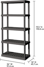 sterilite 5 shelf unit, heavy-duty plastic storage &, close-up detail