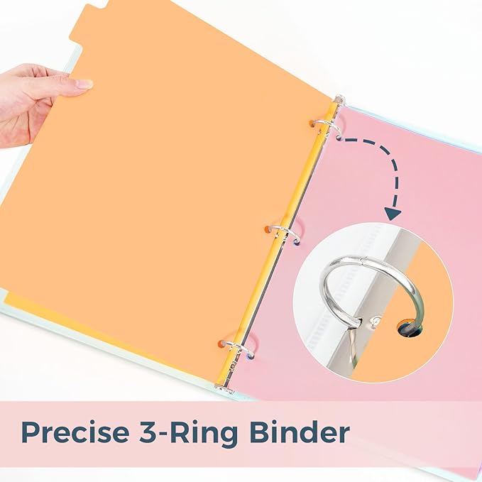 SUNEE 8 Tab Binder Dividers, Plastic Dividers - Image 3