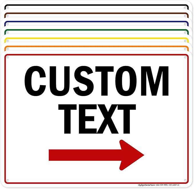Custom Arrow, Custom Directional Sign, Right Arrow, 10x14 Inches, Rust Free by MySignCenter