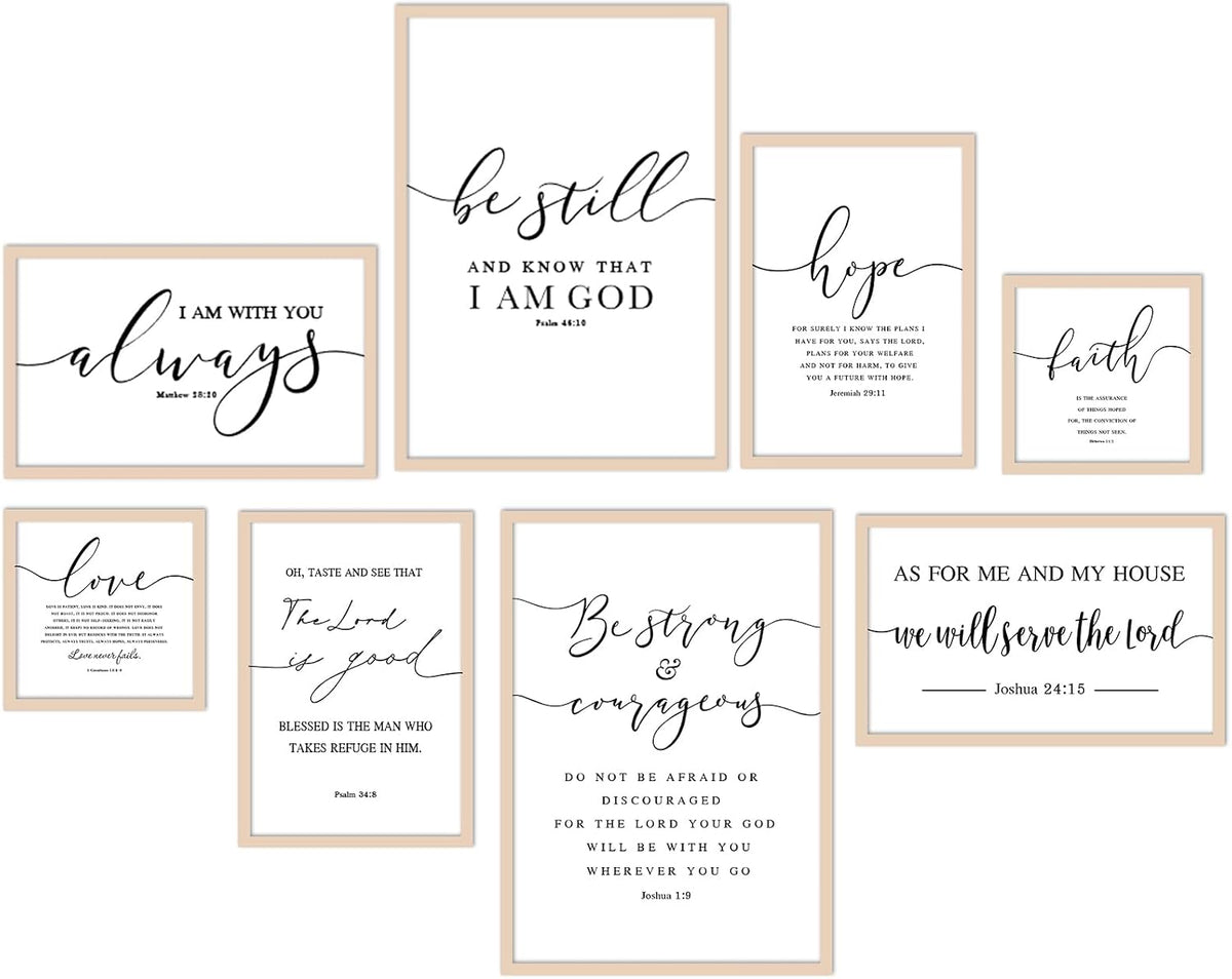 faccito 8 set bible christian wall art framed, main product view