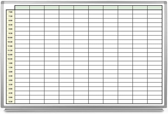30 Minute Schedule with Color Whiteboard 36" x 24" by CreativeSafetySupply