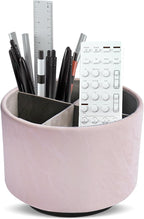 Hennaja Round Leather Art Supply Organizer, Remote Control Holder, 360 Degree by Hennaja
