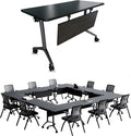 Goakwwuz Conference Room Table, Folding Conference Tables, Thicken Grey Tabletop by Goakwwuz