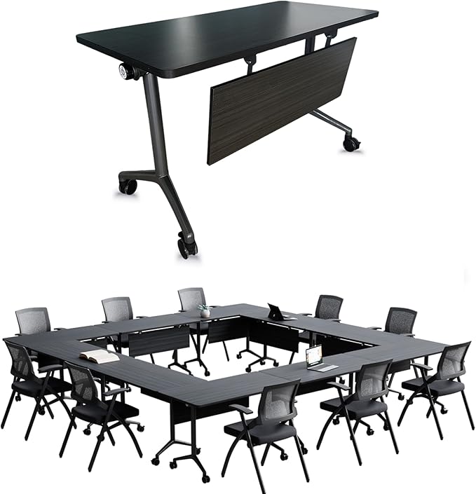 Goakwwuz Conference Room Table, Folding Conference Tables, Thicken Grey Tabletop by Goakwwuz
