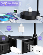 20.7" tall table lamp with usb & outlet shown in use