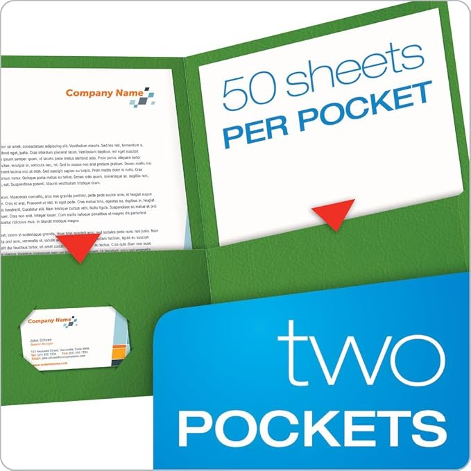 Oxford Twin-Pocket Folders, Textured Paper, Letter Size, Holds 100 Sheets - Image 2