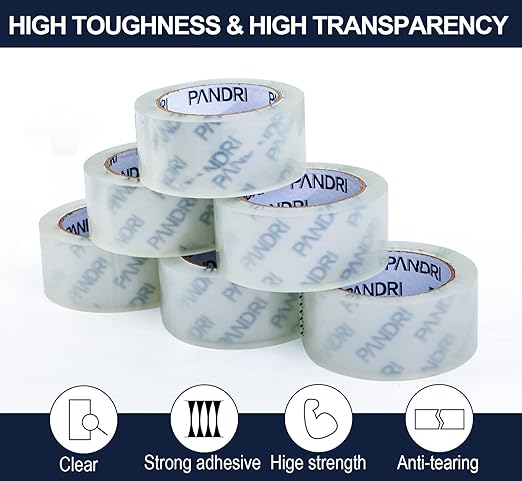 PANDRI Packing Tape, 36 Rolls Heavy Duty Clear Packaging Tape - Image 4