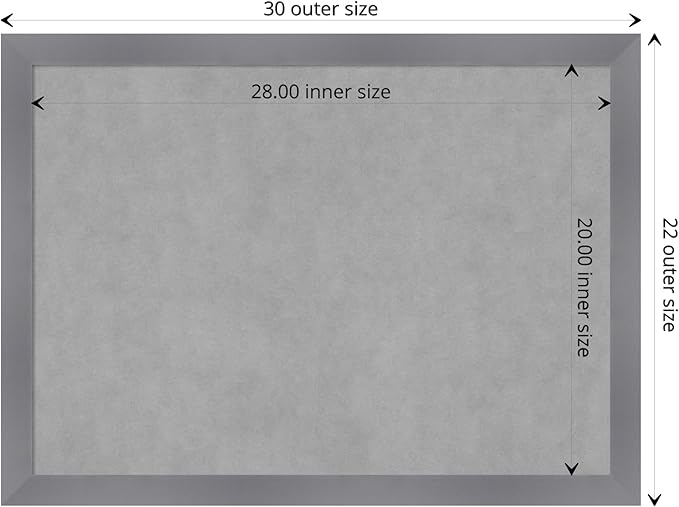 Amanti Art Grey Framed Magnetic Board 22x30 Medium Vision Board - Image 4