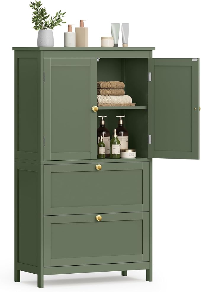 VASAGLE Floor Storage Cabinet, Freestanding Storage Unit by VASAGLEbySONGMICSHOME