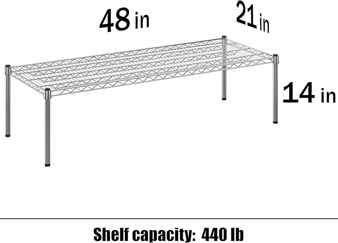 Regal Altair 21" Deep x 48" Wide x 14" Height Wire Shelving Kit | 1-Tier | NSF - Image 3