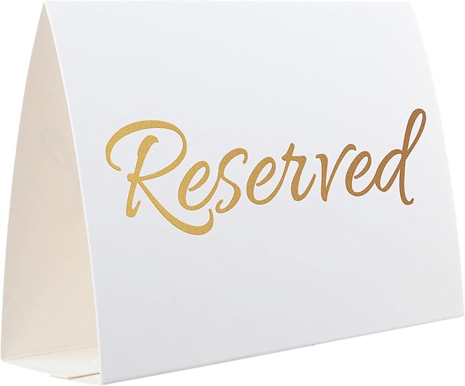 20 Pack Modern White Reserved Table Sign by TOROS