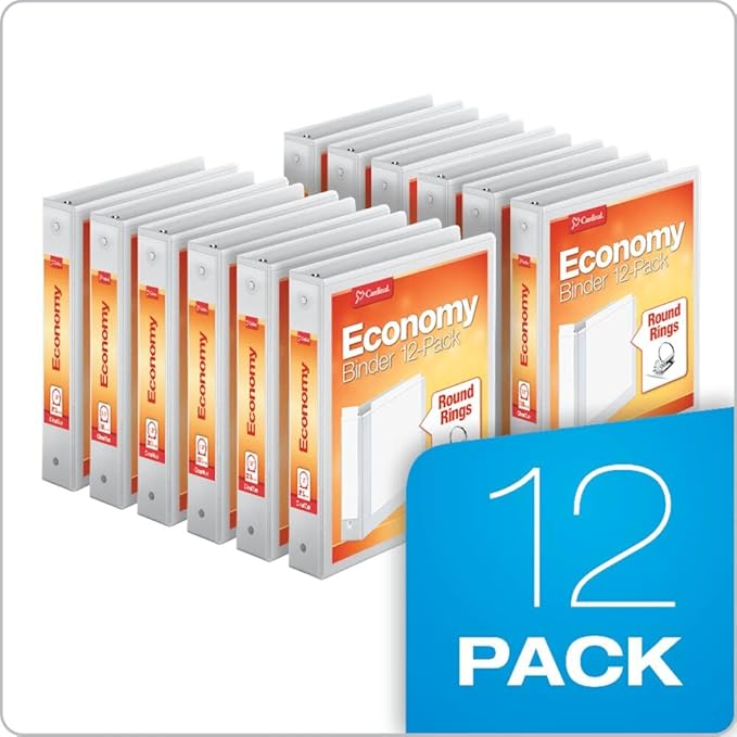 Cardinal Economy 3-Ring Binders, Round Rings, Holds 350 Sheets, Carton of 12 - Image 6