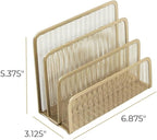 BLU MONACO | Gold Metal Mesh Mail Sorter Organizer Countertop | Paper Sorter - Image 7