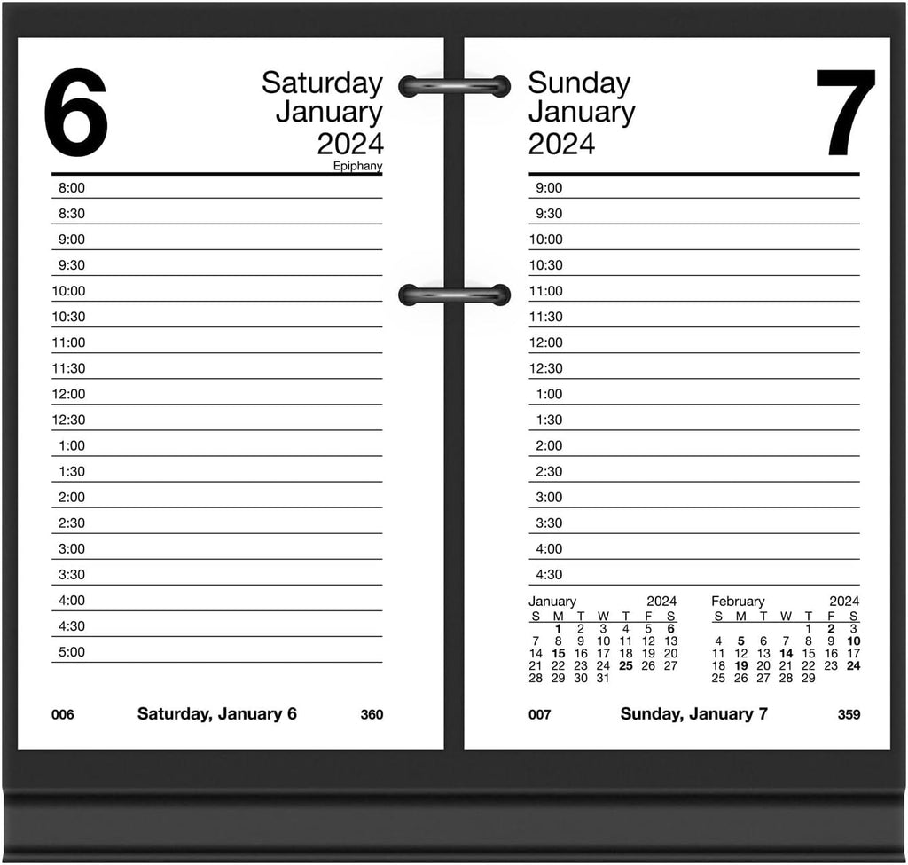 AT-A-GLANCE 2024 Daily Desk Calendar Refill, 3-1/2" x 6", Standard, Loose-Leaf (E7175024)