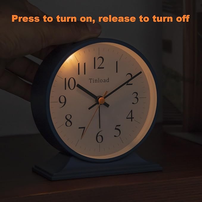 4.5"Retro Analog Alarm Clock, Vintage decor, Super Silent Non Ticking Small - Image 5