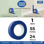 SWRT Blue Painter's Tape 1 Inch x 55 Yards x 24 Rolls – Upgraded Adhesive - Image 2