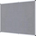 VIZ-PRO Large Fabric Bulletin Board/Foldable Notice Board Felt Gray, 72 X 48