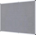 VIZ-PRO Large Fabric Bulletin Board/Foldable Notice Board Felt Gray, 72 X 48