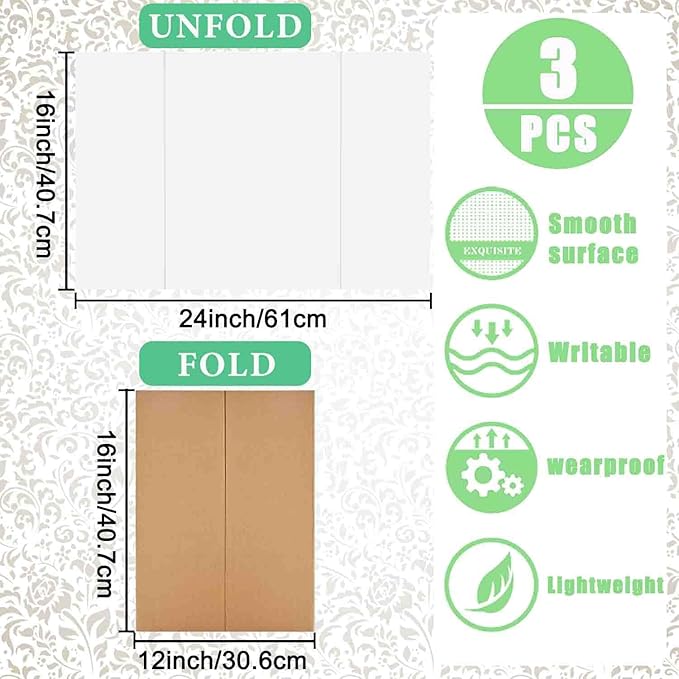 3 Pack Medium Trifold Poster Board, 24 x 16inches Poster Board - Image 3
