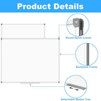 Lockways Large 60" x 40" Magnetic Dry Erase White Board - Image 4