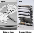 Vankcp 1 Pcs 6-Tier Magnetic File Holder, No Drilling Magnetic File Organizer - Image 4