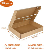 PHAREGE 11x8x2 inch Shipping Boxes Bulk 25 Pack Brown, Tab Lock Tuck Top Mailer - Image 2
