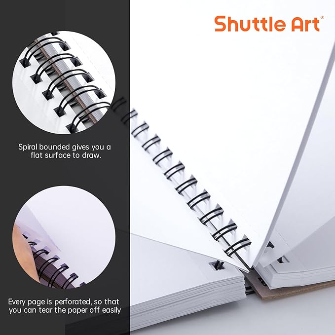 Shuttle Art Marker Pad, 8.3”x8.9” Portable Square Sketchbook, 80 Sheets Marker - Image 6