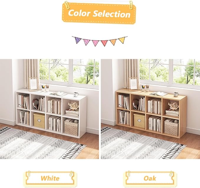 NELYE 8 Cube Organizer Bookcase - Image 5