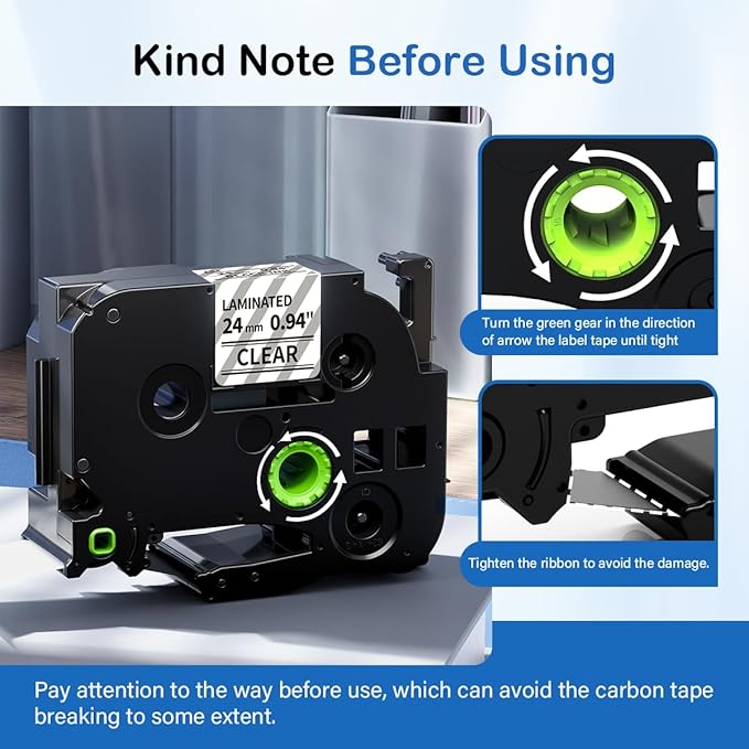 Labelife TZ Tape 24mm 0.94 Laminated Clear TZe-151 Compatible - Image 8
