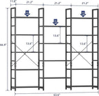 NUMENN Triple Wide 5 Tier Bookshelf, Rustic Industrial Style Bookcases and - Image 3