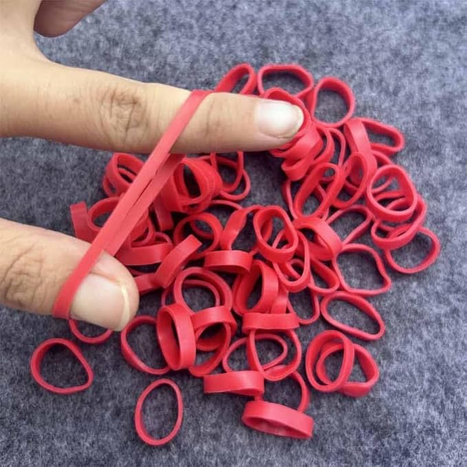 500pcs Red Color Mini Rubber Bands Elastic Bands Rubber Band - Image 7