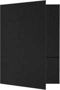 LUXPaper 9" x 12" Presentation Folders | Two Pocket | Black Linen | 100lb. by LUXPaper