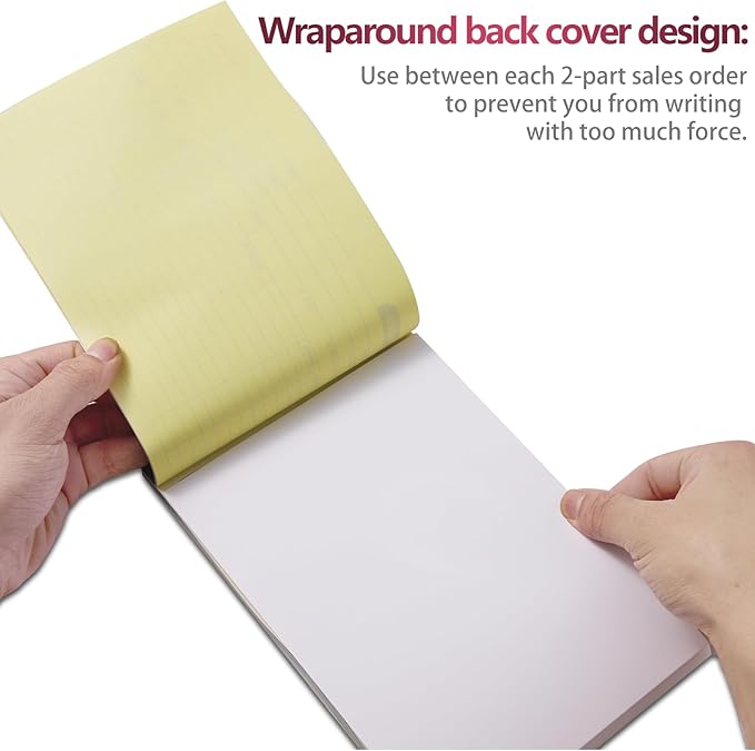 XKDOUS 5 Pack Invoice Receipt Book, 2-Part Carbonless, 5-9/16" x 8-7/16" - Image 3