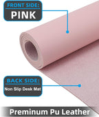 Non-Slip Desk mat, PU Leather Desk Pad Protector, Office Desk Mat, Large Mouse - Image 2