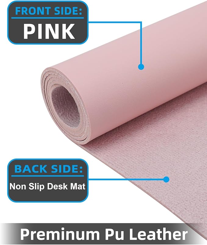Non-Slip Desk mat, PU Leather Desk Pad Protector, Office Desk Mat, Large Mouse - Image 2