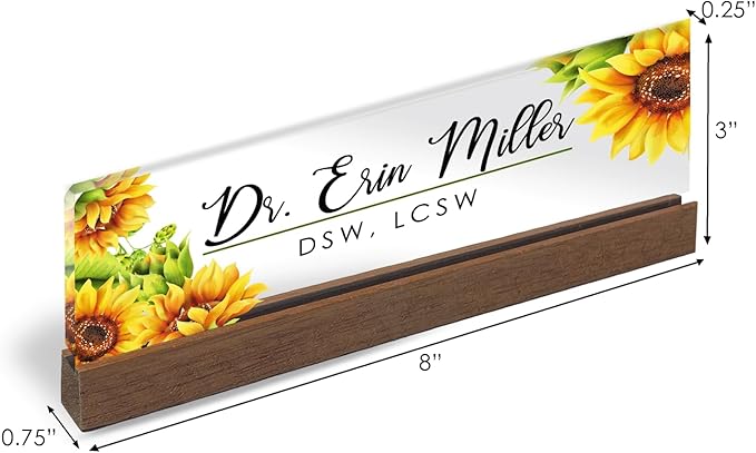 Artblox Personalized Office Desk Name Plate and Business Card Holder | Clear - Image 3