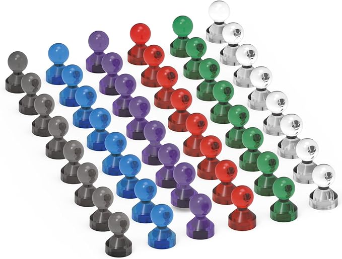 48Pack Colorful Push Pin Magnets 6 Assorted Color Office Magnets by MHDMAG