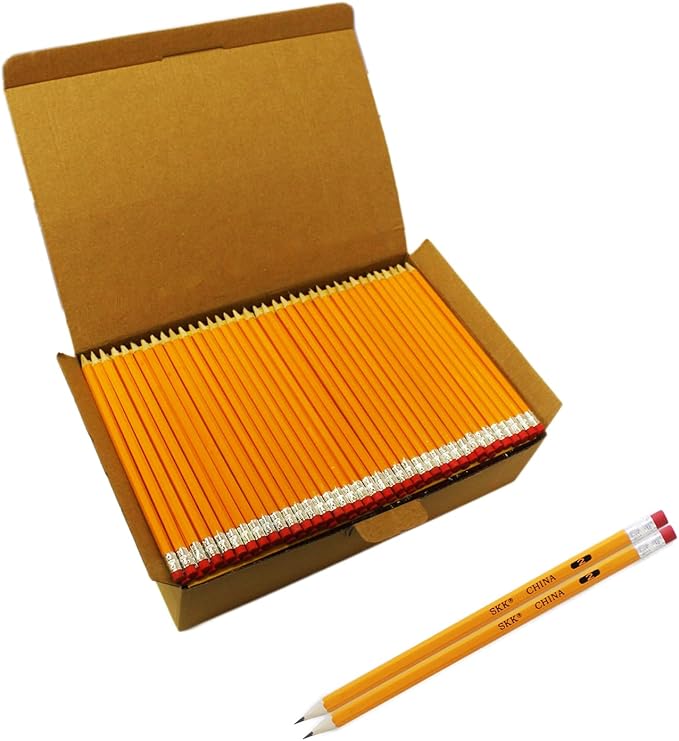 SKKSTATIONERY 200 Count Pre-sharpened #2 Pencils, HB Lead Bulk Box No. 2 by SKKSTATIONERY