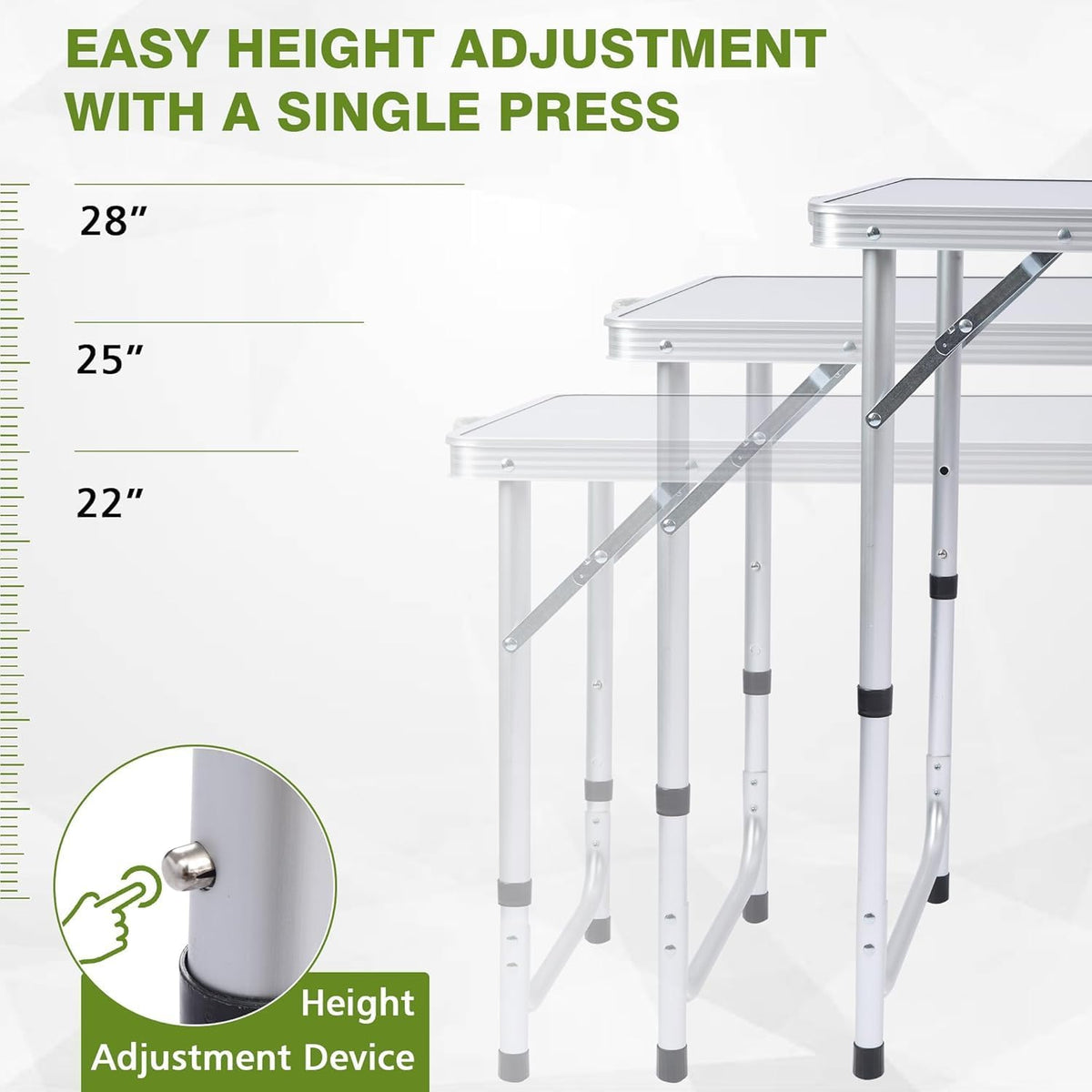 JOUYEK Camping Table, Folding Portable Kitchen Table with Storage Gray