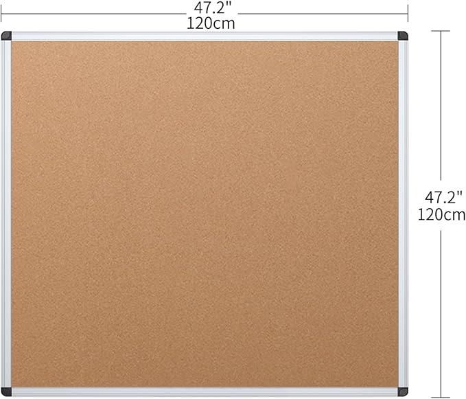 VIZ-PRO Cork Bulletin Board, 48 X 48 Inches, Wall-Mounted Corkboard - Image 2