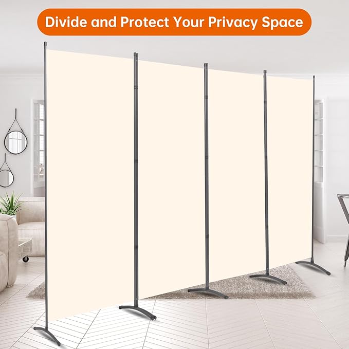 Room Divider 6FT Folding Privacy Screens, 4 Panel Partition Room Dividers - Image 4