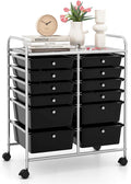 LDAILY 12 Drawer Rolling Storage Cart, Craft Cart Organizer on Wheels w/Metal by LDAILY