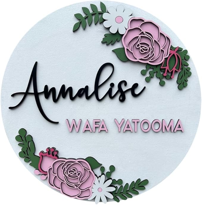 Personalized name wall decor for girls room, Newborn Girl Nursery Decor by Unknown