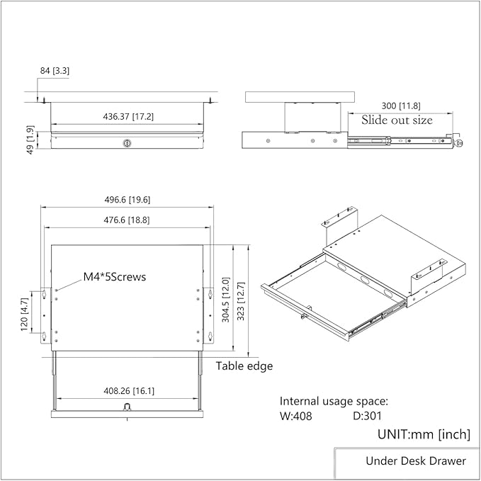 QiaoYoubang Under Desk Lockable Sliding Out Drawer - Image 2
