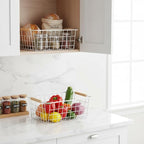 HDYOUDO Metal White Wire Basket, Food Storage Organizer - Image 3