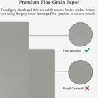 Fuxi Toned Grey Sketch Pad, 9x12 Spiral Sketchbook, 60 Sheets Art Paper - Image 3