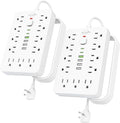 JouleLoom 2 Pack 6 FT Flat Plug Surge Protector Power Strip, 11 Multiple AC by JouleLoom