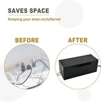 Cable Management Box, 2 Open Slots Cords Hider Box, Under Desk Power Strip - Image 5